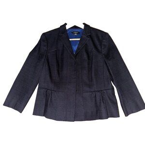 Ann Taylor Size 10 Solid Black Blazer Jacket Pockets Career CLASSIC